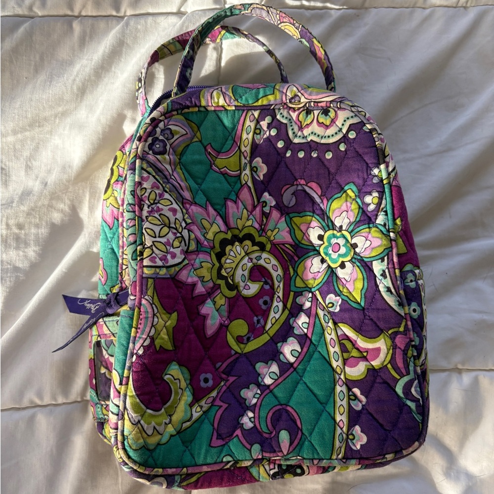 Vera Bradley Floral Quilted Lunchbox - Purple and Green